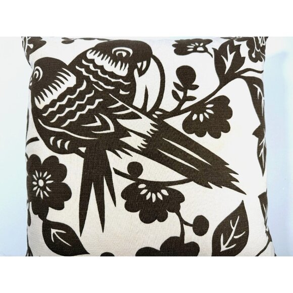 Thomas Paul Brown Birds Throw Pillow with Feather & Down Insert 16" x 16" - Picture 6 of 9